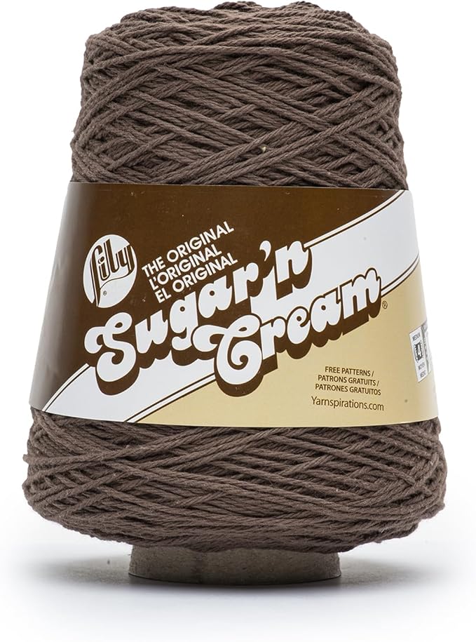 Lily Sugar N Cream Cones Warm Brown Yarn - 1 Pack of 400g/14oz - 100% Cotton - #4 Worsted (Medium) - 674 Yards - Knitting/Crochet