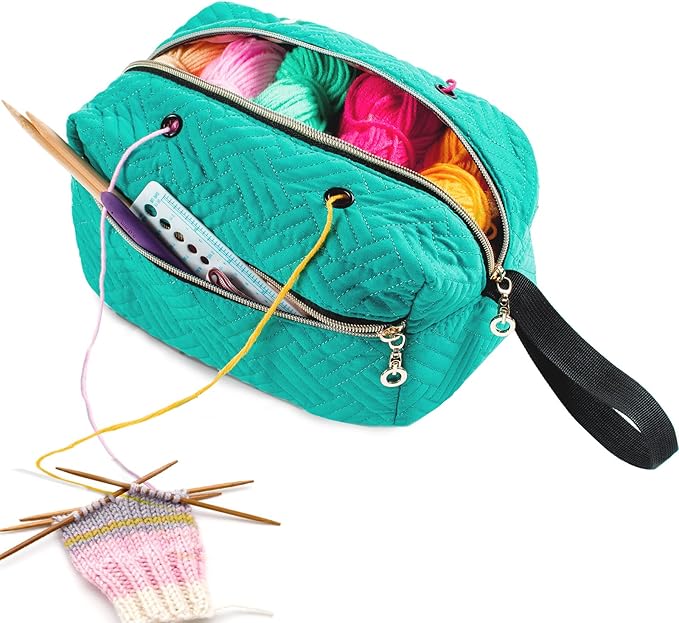 Small Crochet Bag Organizer - Knitting Bag - Yarn Storage Organizer - Yarn Bag for Crocheting - Yarn Holder for Crochet Accessories, Knitting Needles, Crochet Hooks, Knitting Gifts