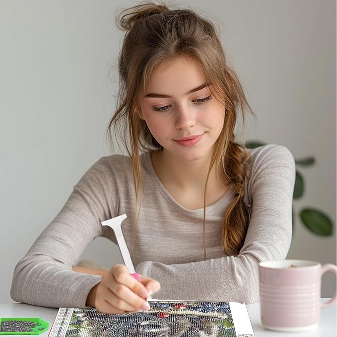 SENQAO 5D Animals Diamond Painting Kits for Adults, Raccoon Family Diamond Art Kits for Adults Beginner, DIY Full Drill Diamond Dot Gem Painting for Home Wall Decor 12x12inch
