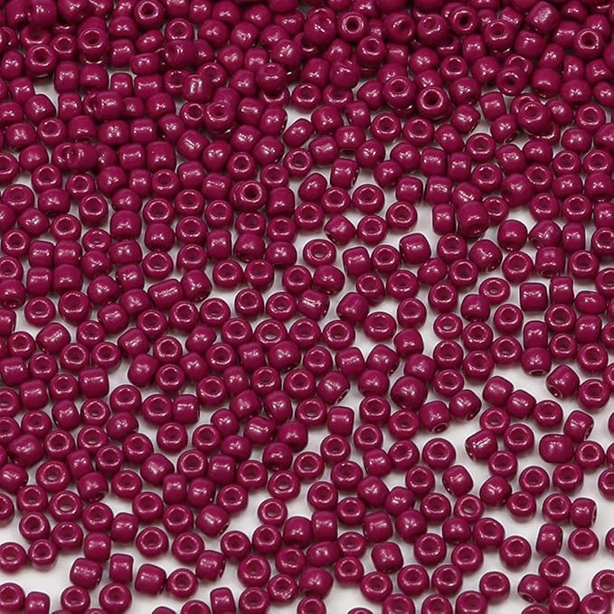 Bala&Fillic Magenta Color 4mm Seed Beads About 1200pcs/100Grams in Bag, 6/0 Glass Craft Beads for Making Bracelet and Necklace (Magenta)