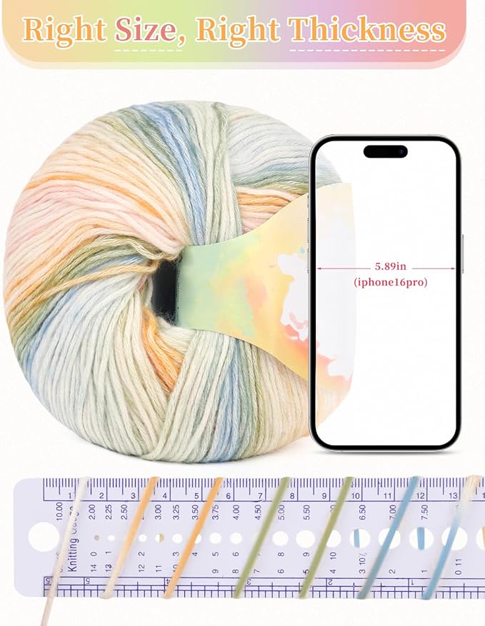Coopay Yarn for Crocheting Knitting, Gradient Cake Yarns, 2 × 3.53oz - 240yds - 50% Cotton 50% Acrylic Ombre Yarns, Gradient Crochet Yarn for Blankets, Shawls, Scarves (208 Midsummer)