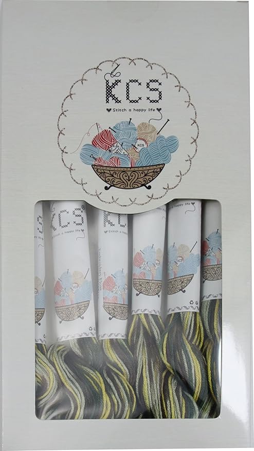 KCS Big skeins of 25 Meters Size 25 Color Variegated Cross Stitch Stranded Threads,6 skeins,4521