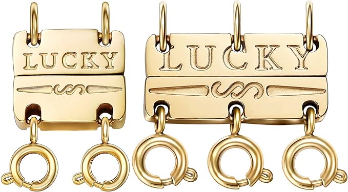 dailyacc lucky necklace layering clasp 18k gold and silver strong multiple necklace clasps for layered separator