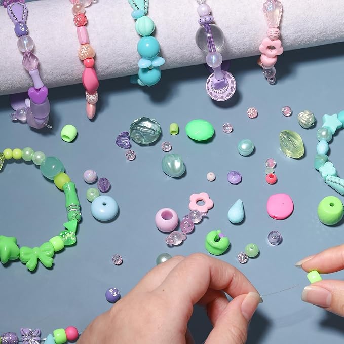 7.5 OZ Assorted Vintage Acrylic Beads for Jewelry Making, Song Xi Unique Flower Rose Czech Beads for Bracelet Earrings, Bohemia Style, Bulk, Arts and Crafts, DIY Holiday Gift (240-260 PCS, Mixed-0)