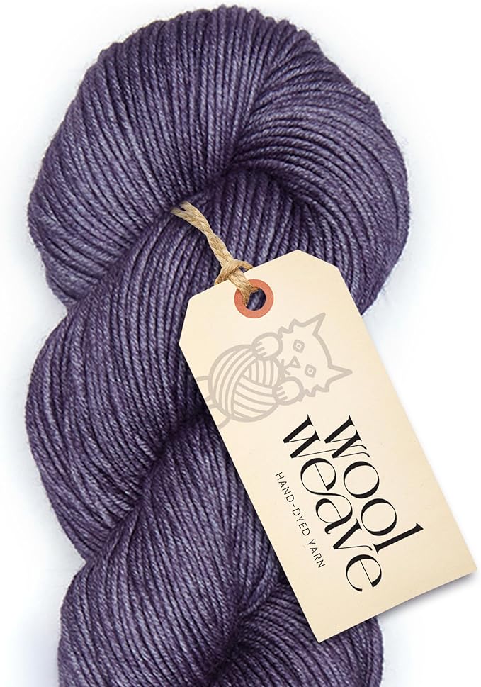 Superwash Merino Wool Yarn for Knitting & Crocheting - Premium Hand Dyed Yarns, 100gr, 240 Yards, Dk Weight- Luxurious, Soft & Durable Purple Denim Yarn