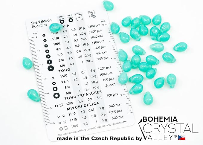 Teardrop Glass Beads for Jewelry Making Set - 120+ Bead Kit of 6x9mm Pendant Drop Beads in 4 Gentle Distinct Colors: Pink, Opal Turquoise, Amber, Crystal AB