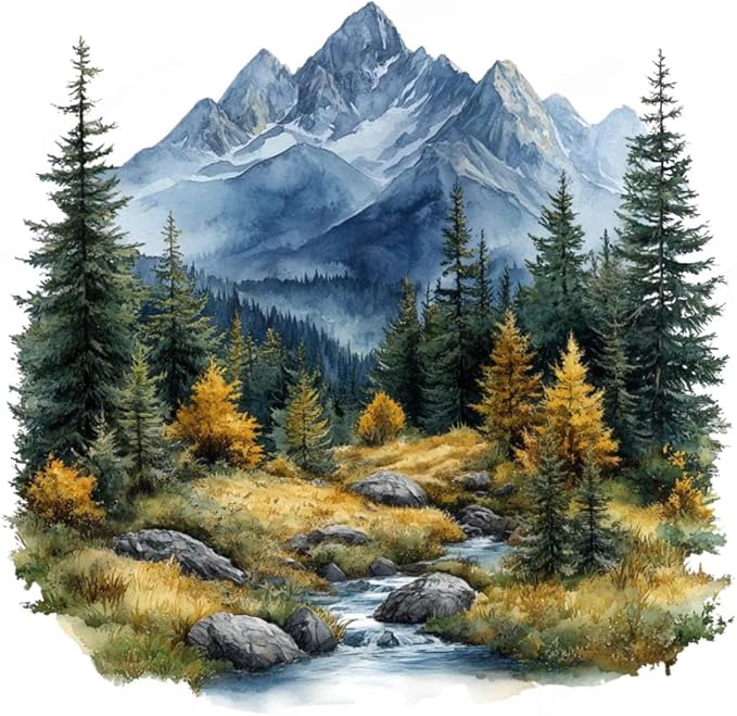 Scenery Cross Stitch Kits for Adults Beginner,Counted Cross Stitch Kits Printed Stitching Cute Patterns Dimensions Needlepoint Art Crafts Embroidery Kits for Adults Beginners (13.7x13.7 inch)