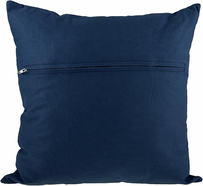 Thea Gouverneur Cushion Back Kit with Zipper - Navy Blue - for Any 16x16 Inch (40x40cm) Cushion- Cross Stitch Creations - Embroidery - Embroidery Kit for Adults - 23.5902
