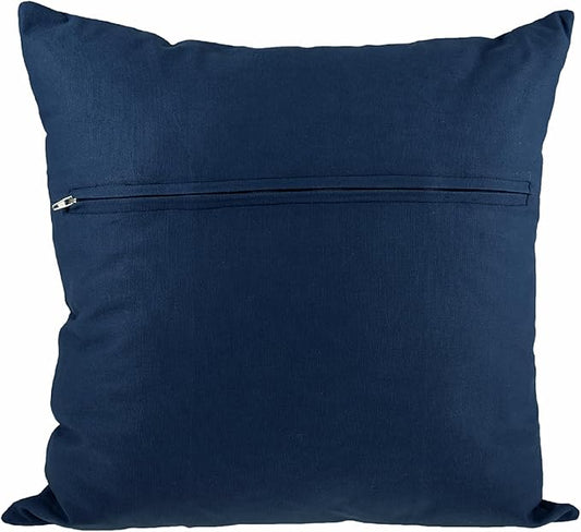 Thea Gouverneur Cushion Back Kit with Zipper - Navy Blue - for Any 16x16 Inch (40x40cm) Cushion- Cross Stitch Creations - Embroidery - Embroidery Kit for Adults - 23.5902