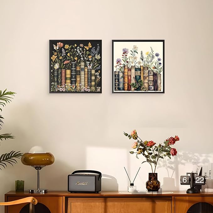 Mandun 2 Pack Paint by Numbers Kit for Adults, Book Paint by Numbers, Paint by Number with Frame Gift Box for Home Wall Art Decor (11.8x11.8Inch)