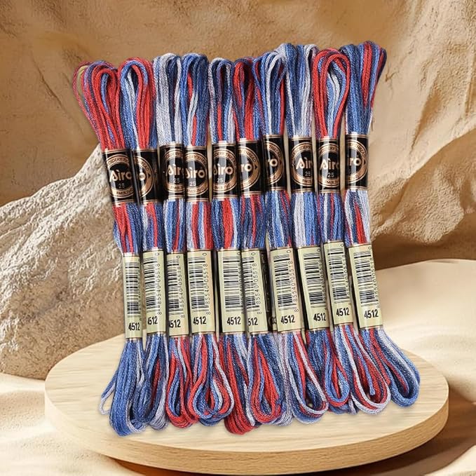 10 Skeins 87.5 Yards 6 Ply Variegated Royal Blue Cross Stitch Floss Segment Embroidery Thread Gradient Friendship Bracelet String Yarn Bulk for Sewing Making Jewelry Needlecraft Knitting
