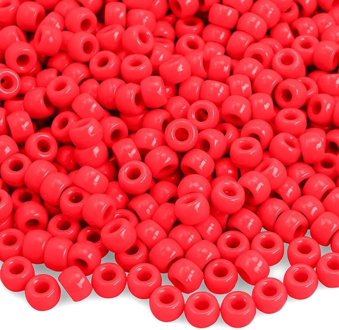 red beads,1100 pcs christmas bead for crafts,beads for bracelets,pony bead bulk jewelry making for bracelets making,christmas bracelet gifts for girl(red)