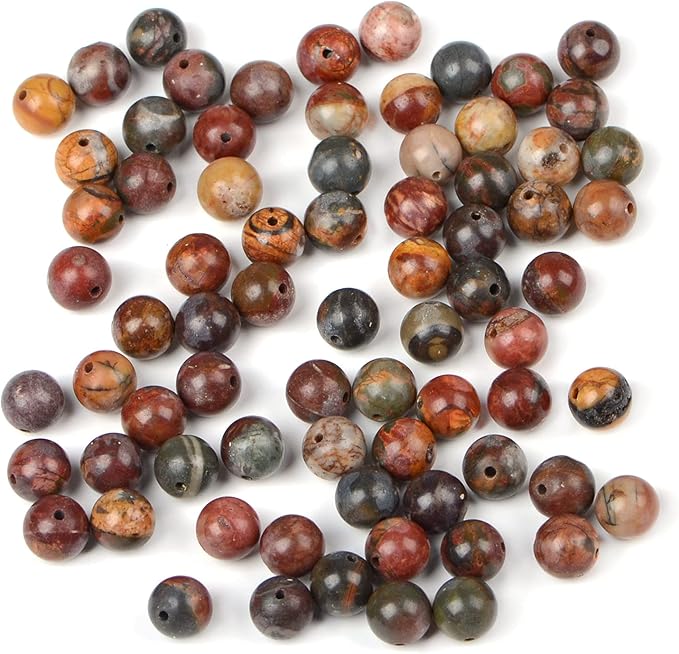 bymitel 210pcs natural crystal beads stone gemstone round energy healing loose beads with stretch cord for jewelry making bracelets anklets (picasso, 4mm 210pcs)