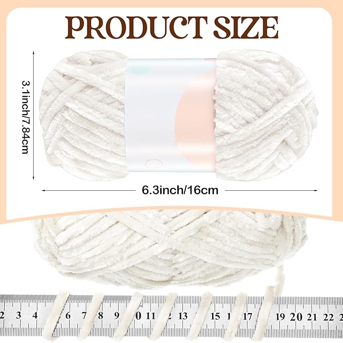 Woanger 20 Skeins Soft Chenille Yarn Velvet Blanket Yarn for Crocheting Hand Knitting Weaving DIY Craft, 10 Colors, 93 Yards Each (Earth Tone)