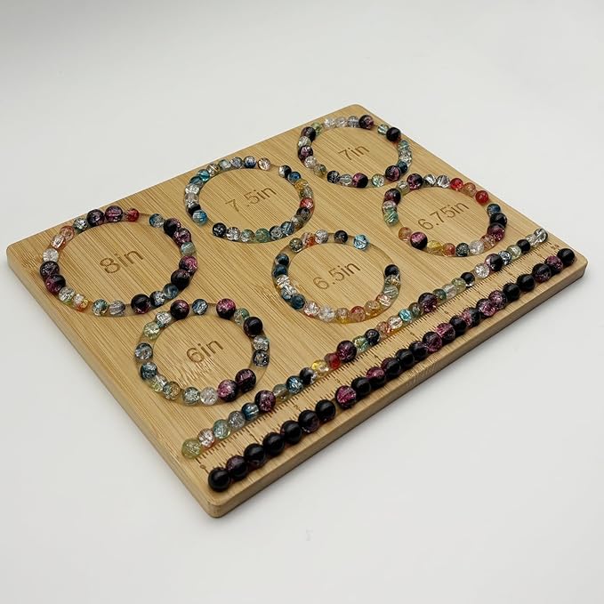 Petoysoso Small Bead Board for Jewelry Making, Bamboo Beading Board for Jewelry Bracelet Making, Bead Board for Bracelet DIY