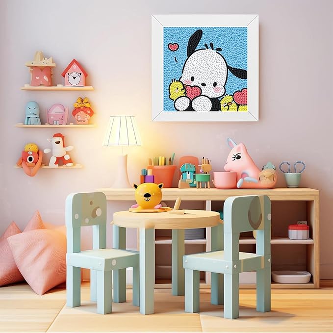 YSUNETER Diamond Painting Kits for Kids Beginner - 4 Pack DIY 5D Full Drill Diamond Art Kits for Children, Cute Animals Round Crystal Rhinestone Gem Art Crafts Home Wall Art Decor 5.9 x 5.9 Inches