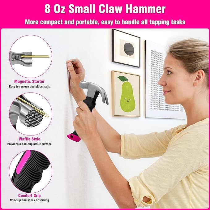 THINKLEARN Picture Hanging Kit - 327Pcs Picture Hangers with Hooks, Nails, Wires, Level & Hammer, Wall Hanging Kit for Frame, Painting, Art, Photo, Picture Hanging Hardware for Home & Office Decor