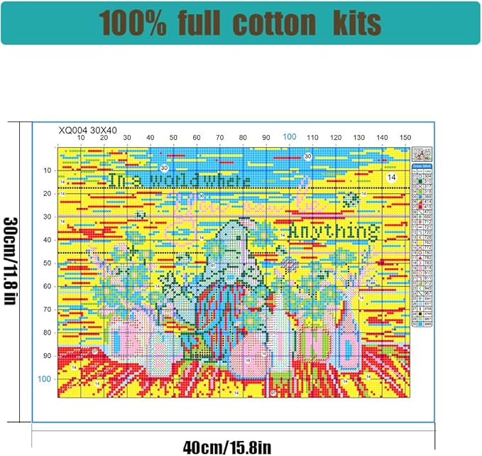 Stamped , Gnome Counted Cross Stitch Kits for Adults Beginners,Full Range of Cross-Stitch Stamped Kits Needlecrafts for Home Wall Decor Patterns 11.8x15.7inch
