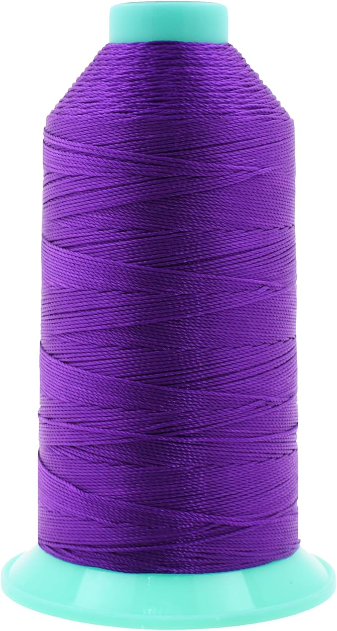 Mandala Crafts Size 277 840D T270 Bonded Nylon Thread - True Purple 800 YDs Tex 270 Heavy Duty Sewing Threads for Leather, Jeans, Weaving, Outdoor Marine Upholstery