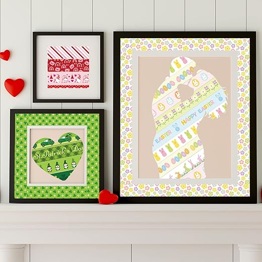 Whaline 24 Rolls Holiday Washi Tape Set St. Patrick's Day Shamrock Easter Egg Masking Tape 15mm Green Clover Happy Easter Valentines Decorative Paper Stickers for Scrapbook DIY Craft, 16.4 Ft