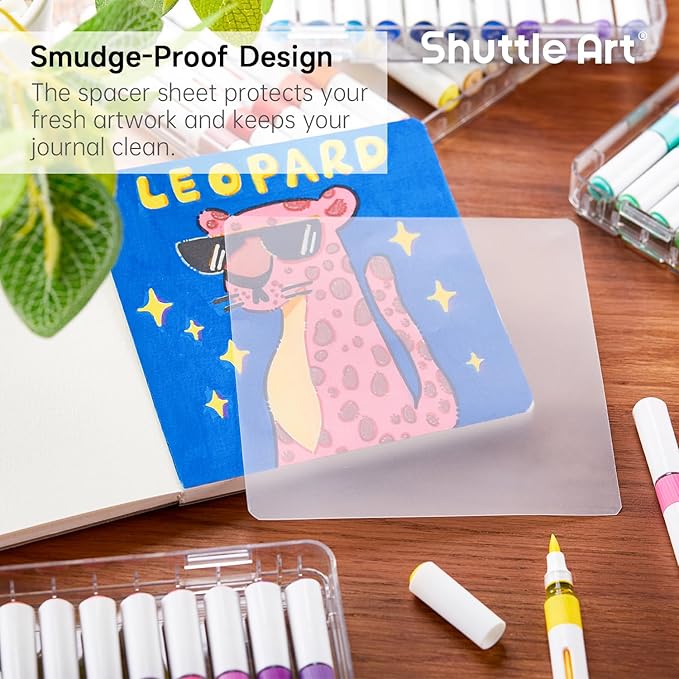 Shuttle Art Acrylic Paint Marker Journal - 30 Sheets 5.51x5.51 Watercolor Journal with 140LB (300 GSM) Watercolor Paper for Acrylic Markers & Watercolor