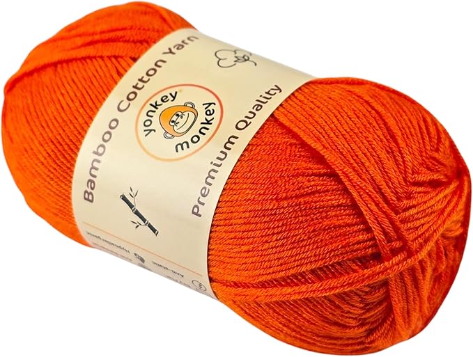 10-Pack of Yonkey Monkey 500 Grams Yarn - 70% Rayon derived from Bamboo, 30% Cotton - Orange 9020