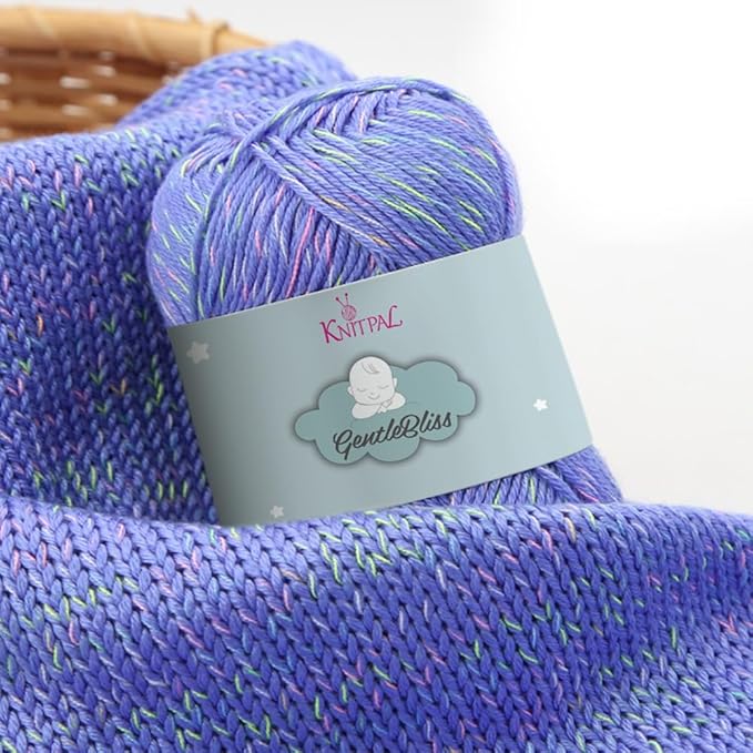 GentleBliss Soft Baby Yarn for Crocheting, 8-Pack (880Yds / 400G), Free Patterns, Beginners Friendly - Acrylic Baby Blanket Yarn for Knitting - Light Worsted 3 DK Weight - Blue Violet