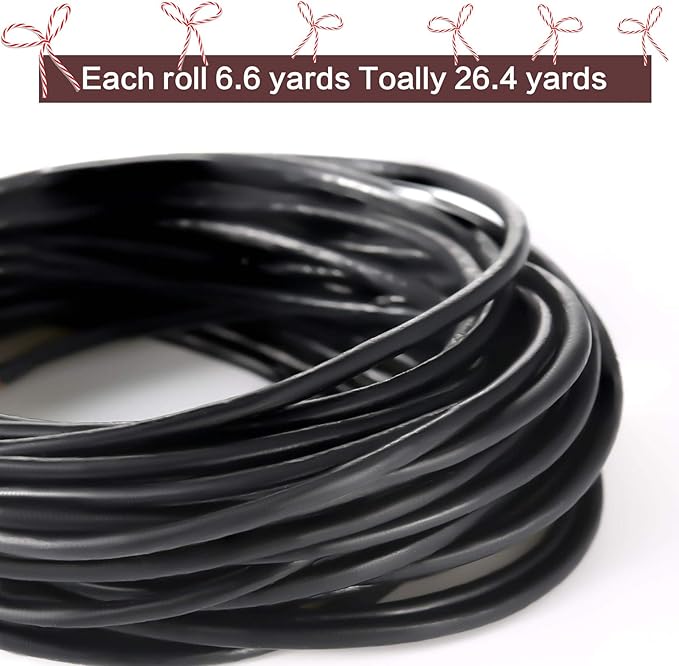 WILLBOND 24 Meters Round Leather Cord for Jewelry Making, 4 Pcs 2 mm Wide Leather Jewelry Ropes, 4 Colors for Necklace Bracelet Making Kit (Black, Wine Red, Light Grey, Brown)