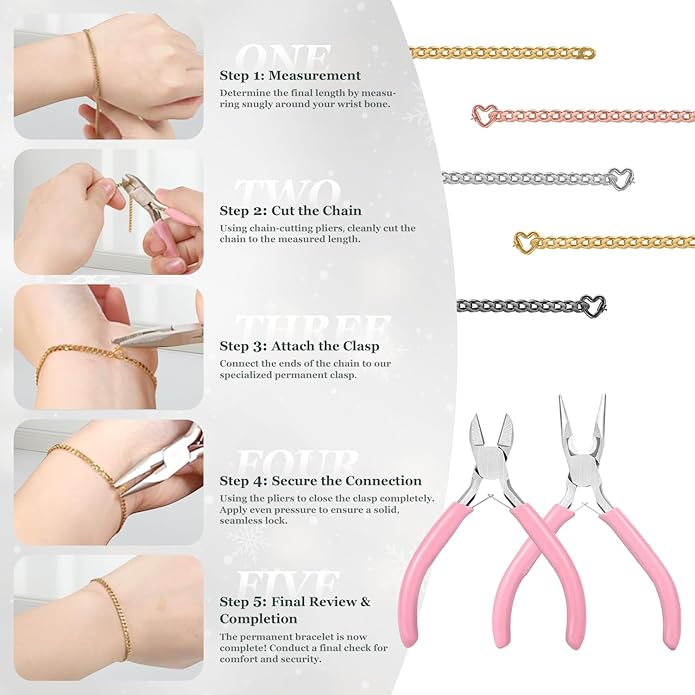 Permanent Bracelet Kit, DIY Bracelet Making Kit for Couples & Friendship Bracelets, Ideal Gift for Christmas, Anniversary, Valentine’s Day & Date Night Activity | His and Her Bracelets