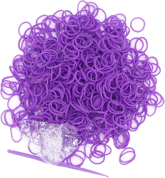 Salome Idea 3000Pcs Loom Rubber Bands Refill Kit, Includes 75 S-Clips & 5 Hooks, Premium Rubber Band Bracelet Making Supplies for Kids DIY Crafting Gift (Purple)