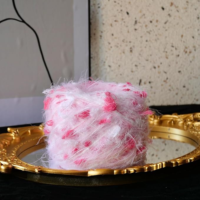 Hand Spun Art Yarn 2 Pack of 50g/Skein with Hand Blended Colorful Handmade for Jewelry Making, Junk Magazines Knitting Crafts Textile Decorative Tassels Card Making