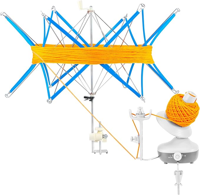 Yarn Swift, Yarn Umbrella Swift for Crocheting, Holder for Skeins Flexible Lightweight Foldable Design, Height & Diameter Adjustable to Suit Space, Ideal Helper for Yarn Knitting Enthusiasts
