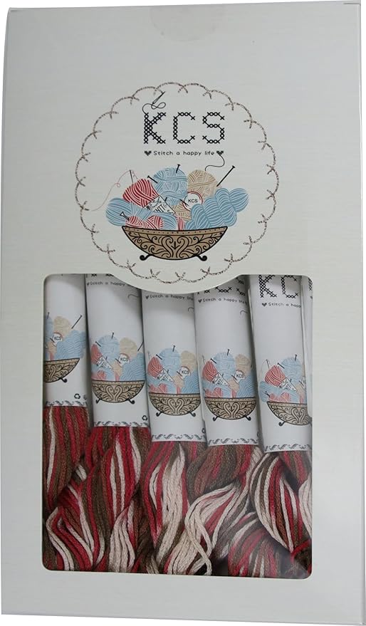KCS Big skeins of 25 Meters Size 25 Color Variegated Cross Stitch Stranded Threads,6 skeins,4516