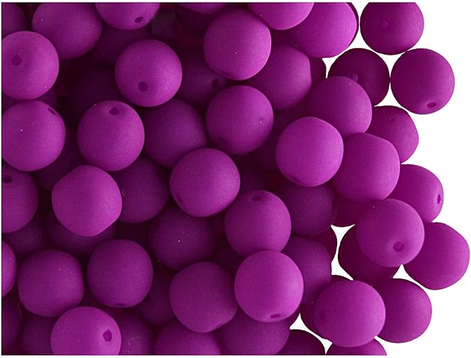 SCARA 200 pcs Czech Glass Round Beads 0.24 inches (6mm), Dark NEON (UV Active) Glass Beads for Jewelry and Bracelets Making, Beads for Bracelets, Bead kit Dark NEON Mix