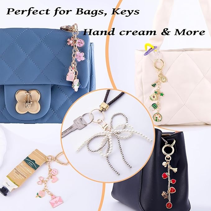544 Pcs DIY Keychain Making Kit - Complete Making Set with Enamel Charms, Gold Chains, Pliers & 5 Pouches | All-in-One Supplies for Keychain Making, Gifts for Mom, Women, Best Friend & Beginers