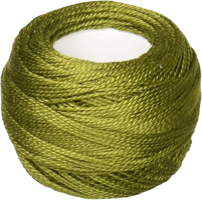DMC Pearl Cotton Ball Size 8 87yd, Avocado Green