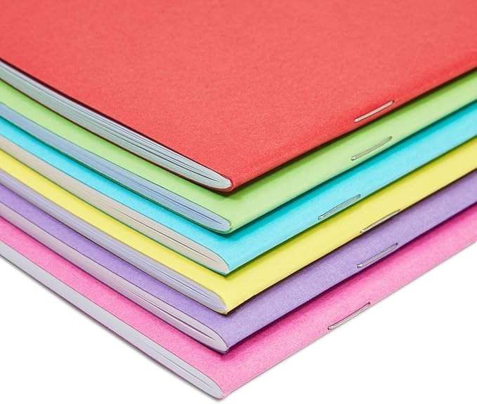paper junkie 24 pack blank books for kids to write stories, a6 colorful notebooks bulk, 4.3x5.5 in unlined travel journals scrapbooks for students sketching