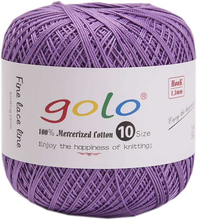 golo Crochet Thread Yarn for Hand Knitting Lace Yarn Purple 663