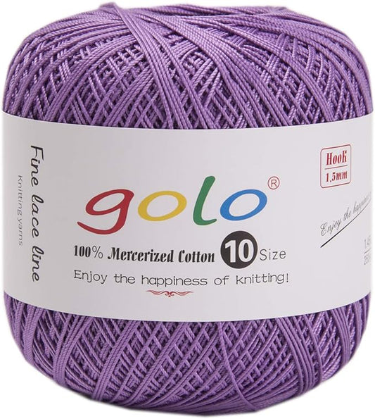 golo Crochet Thread Yarn for Hand Knitting Lace Yarn Purple 663