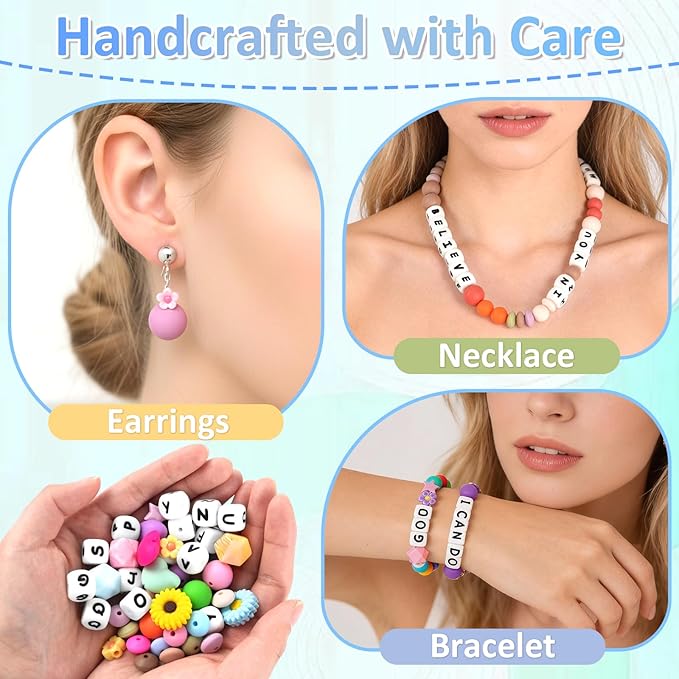 239Pcs Silicone Beads for Keychain Making, 12mm Silicone Letter Beads Bulk, 12mm 15mm Round Rubber Bead Bracelet Kit for Pens, Necklace, Jewelry Making DIY Crafts Gifts (Multicolor)