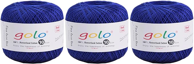 golo 3 Balls Crochet Thread Size 10 Crochet Yarn for Hand Knitting 170