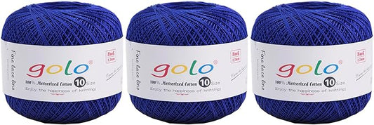 golo 3 Balls Crochet Thread Size 10 Crochet Yarn for Hand Knitting 170