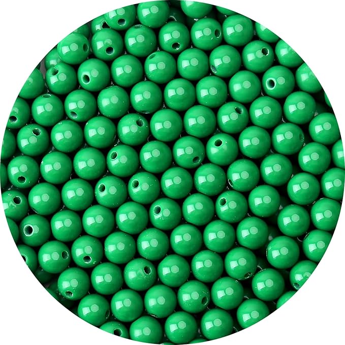 bonny boxx 60pcs 16mm smooth emerald acrylic round beads, plastic resin bubblegum balls chunky gumball beads for necklace and bracelet making, crafting supplies