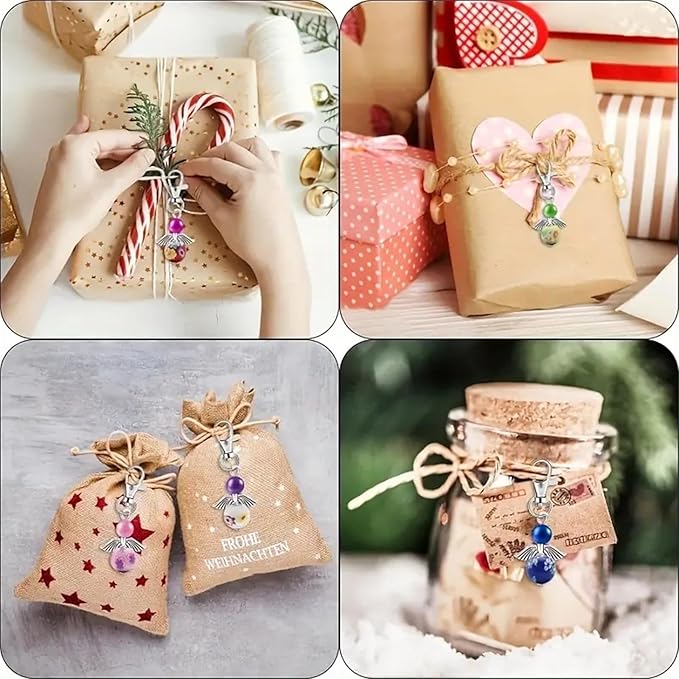 180Pcs DIY Angel Pendant Keychains Kit Including Alloy Wing Spacer Imitated Pearl Bead Pendant Lobster Buckle Claw Clasps and Pliers Jewelry Making Supplies Repair Tools Kit for Women Adults Teens