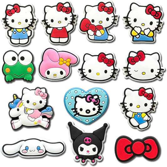 Cat School Cartoon DIY Silicone Focal Beads for Pen Making, Cartoon Bead Pen Charms, Keychain Jewelry Craft Kit for Teen Adults (14Pcs Black)