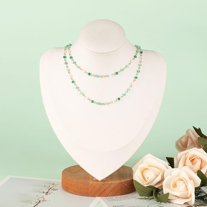 KYUNHOO 16.4 Feet Mixed Color Beads Jewelry Chains Link Gold Plated Brass Chain Spool Colorful Rosary Beading Fun Necklace Chains Bulk Jewelry Making Supplies Findings