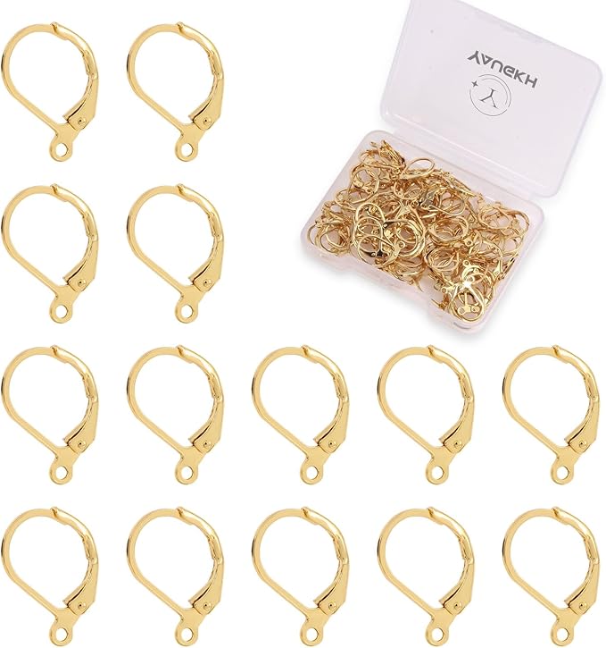 yaugkh 18k gold filled dangle ear wires hypoallergenic tarnish resistant leverback french findings for jewelry making