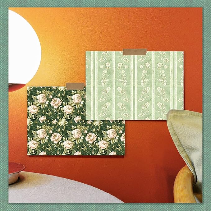 24 Sheets Scrapbook Paper 12" Double-Sided Photo Backdrop Patterned Craft Paper 160gsm for Junk Journals Greeting Cards Album Decoration(Floral Design D)