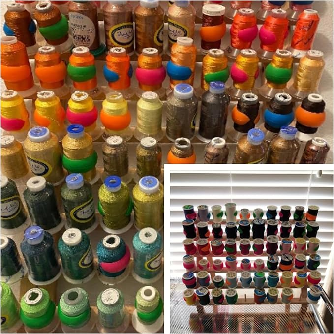 New Brothread 100pcs Thread Spool Savers/Spool Huggers - Prevent Tails from Unwinding - No Loose Ends for Sewing and Embroidery Machine Thread Spools