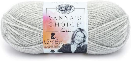 (1 Skein) Lion Brand Yarn Vanna's Choice Yarn, Pale Grey